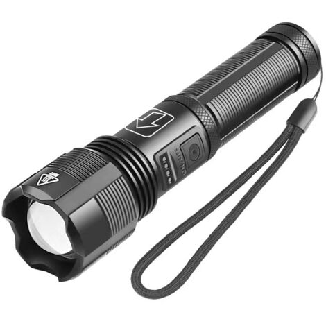 Torcia LED Yemao 1500 Lumen – Ricaricabile USB – 6 Modalità – Tascabile Con Clip – Corpo In Alluminio Grigio - 6