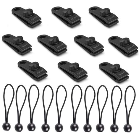Corde Elastiche Con Ganci QWORK - 10 Pezzi, 15cm, Nero, Per Teloni E Reti - Foto 3