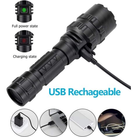 Lampada frontale LED, 8 Modalità Lampada Frontale USB Ricaricabile Torcia 12000 Lumen, IPX4 Impermeabile, Lampada Frontale Torcia con Cavo USB | Leroy Merlin