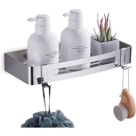 SSYR&amp;P Portaoggetti Autoadesivo Grigio Per Cucina E Bagno - 3 Organizer Da Parete Senza Fori