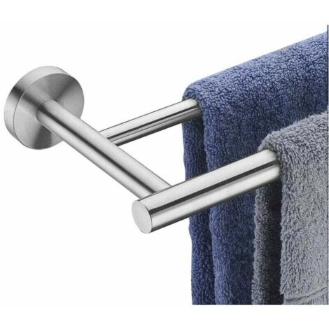 Porte-serviettes Télescopique Mural Sans Perçage - Ventouses Puissantes, Acier Inoxydable, Avec Crochets
