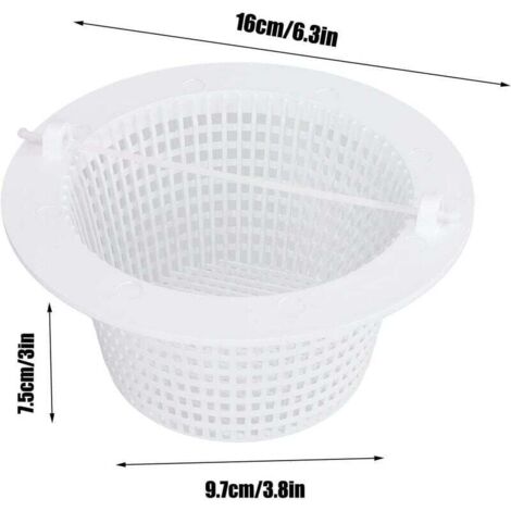 Panier Rechange Skimmer Standard 16cm Panier Skimmer Piscine 16cm - Tamis Remplacement - ABS Résistant - Poignée Ergonomique - Blanc ABS Résistant Chlore