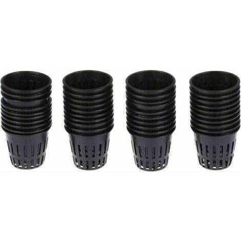 10 Paniers Hydroponiques Réutilisables - Pour Jardin, Balcon, Culture Hors-sol - Noir/Blanc - Diam. 5,5 Cm