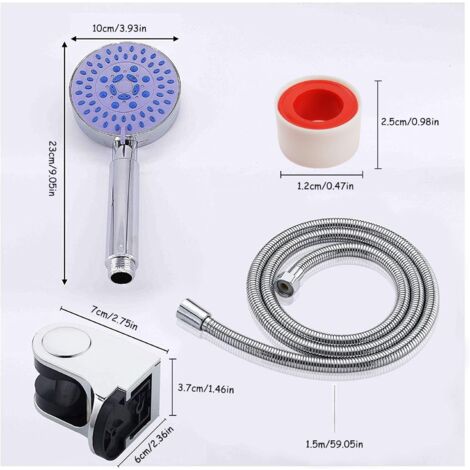 Cabezal De Ducha De Mano Con Botón Pulsador - Cromado, 1/2 Pulgada, Para Camping, Caravanas, Barcos, Ahorra Agua