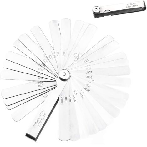 32-teiliges Fühlerlehren Set Aus Edelstahl - Präzisions-Messwerkzeug Für Ventilspiel & Motor