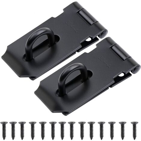 2er-Set Haspe Mit Drahtklammer, 75 Mm, Schwarz – Robuste Türsicherung Für Schuppen, Tore & Schränke