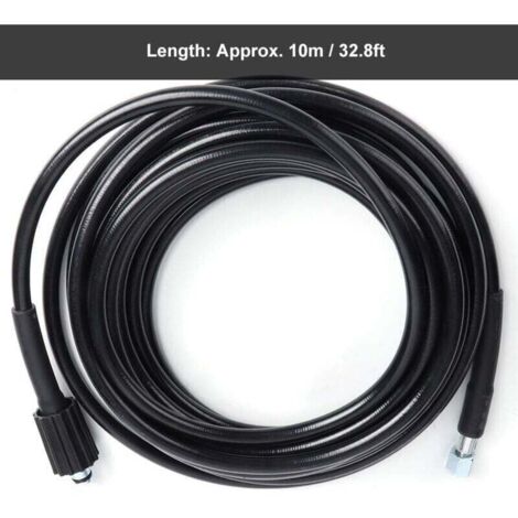 Tuyau Haute Pression 200 Bar, 10 M - Compatible Nilfisk, Stihl RE, Husqvarna - Raccord 1/2 Filetage, Tresse Nylon - 4