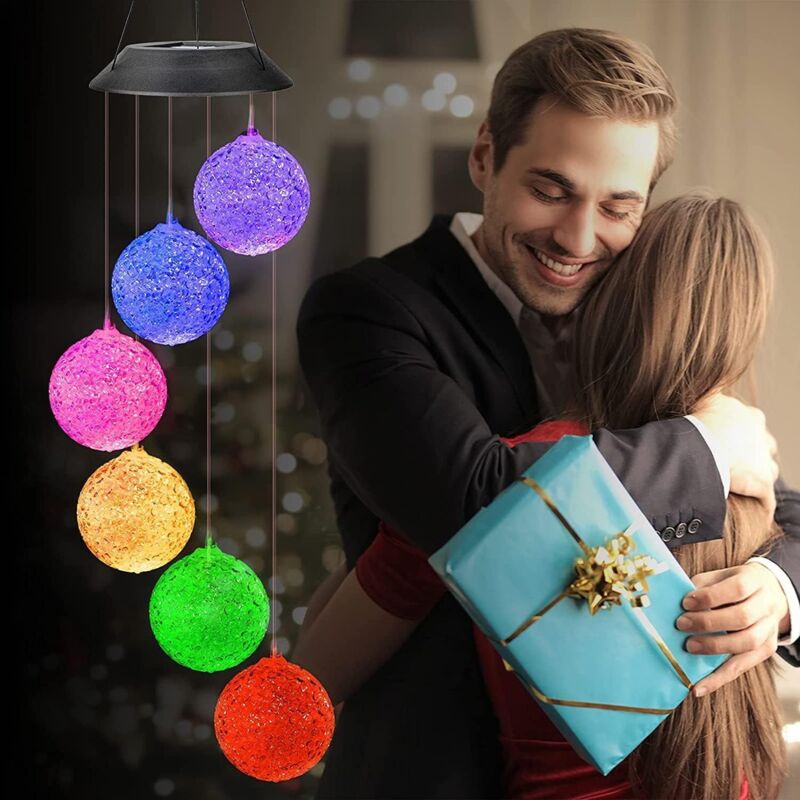 Solar Lights Outdoor Yard Decor Wind Chimes LED Colour