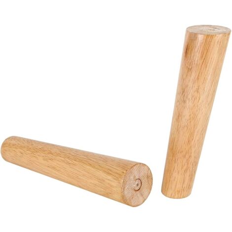 Oak Tapered Furniture Legs - Set of 4 Solid Wood Sofa Bed Cabinet Legs (20cm, Slanted)