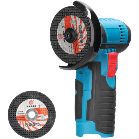 Small 12V Cordless Portable Angle Grinder Includes 2 Saw Blades Sold without Battery