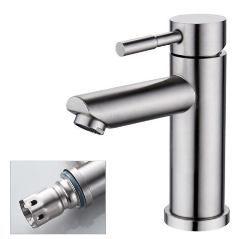 304 Stainless Steel Bathroom Sink Faucet - Hot and Cold Water