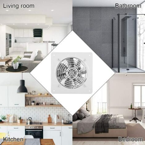 6 Inch Exhaust Fan - Silent Wall Mounted Air Extractor for Bathroom Garage Kitchen 40W 220V Fan 1100m3/H and 50  60 dBA