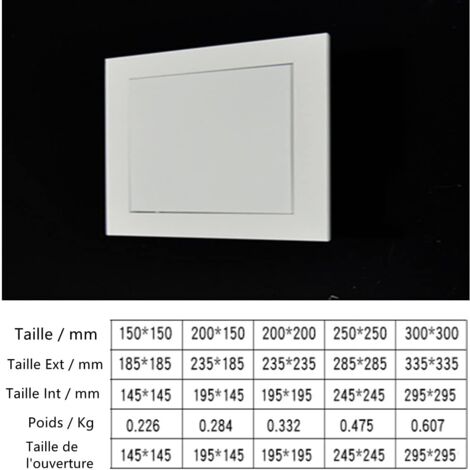 White Lacquered Steel Inspection Hatch - Walls and Ceilings 25 x 25cm with Magnet