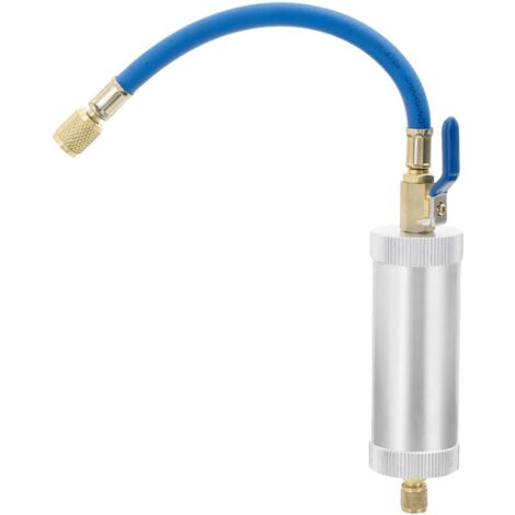 R134A AC Oil Dye Injector - 2oz Air Conditioning Refrigerant Charging Tool With Quick Couplers