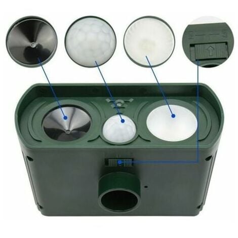 Outdoor Solar Cat and Dog Repellents - Ultrasonic, Sound and Light Alarms - Waterproof
