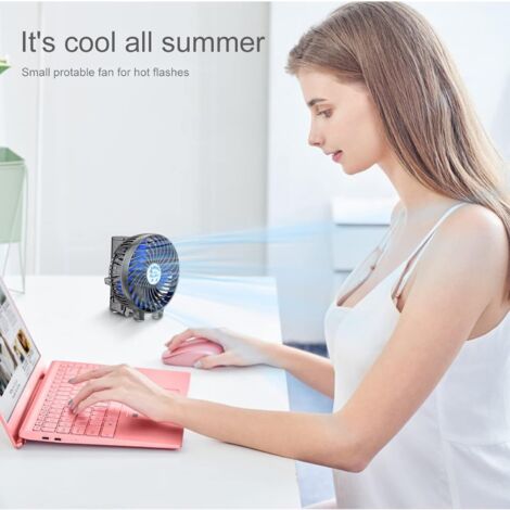 Portable Rechargeable Hand Fan - 3 Speeds, 2 in 1, 5200mAh Battery