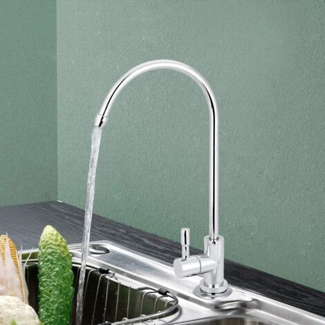 1/4'' Touch Kitchen Sink Faucet for Reverse Osmosis - Goose Neck with Drinking Water Filter and Quick Connect