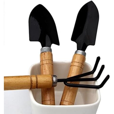 3 Piece Kids Garden Tool Set - Rake, Spade and Shovel Handle, Safety for Indoor and Outdoor Garden