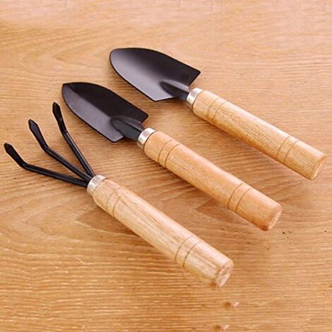 3 Piece Kids Garden Tool Set - Rake, Spade and Shovel Handle, Safety for Indoor and Outdoor Garden