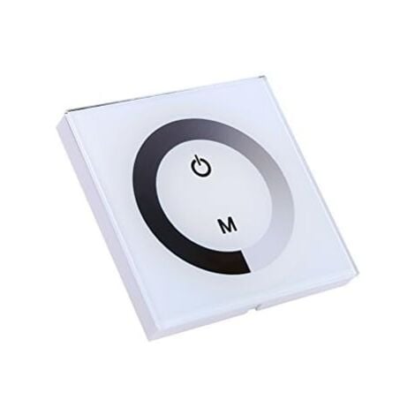 DC 12V LED Touch Switch with Brightness Dimmer, Wall Controller Panel for Light Adjustment (White)