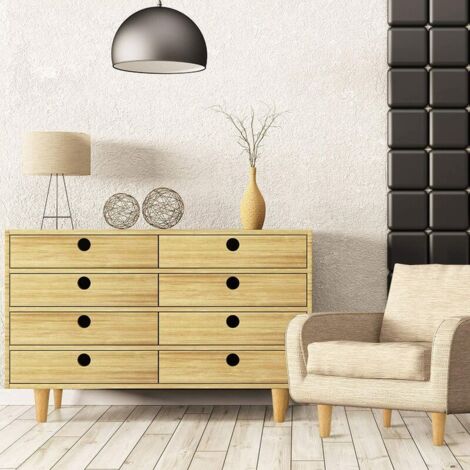 4x 5cm Solid Wood Furniture Legs - with Mounting Plate and Screws - for Sofa, TV, Bed, Dining Table