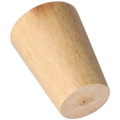 4x 5cm Solid Wood Furniture Legs - with Mounting Plate and Screws - for Sofa, TV, Bed, Dining Table