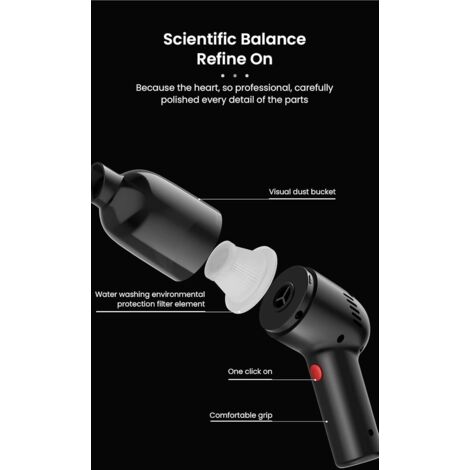 8000Pa Cordless Handheld Vacuum Cleaner - For Home and Car Cleaning - 40 min Continuous Use