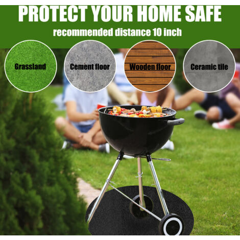 Fire mat fire mat outdoor oven brazier insulation mat black round fireproof round 36 inch