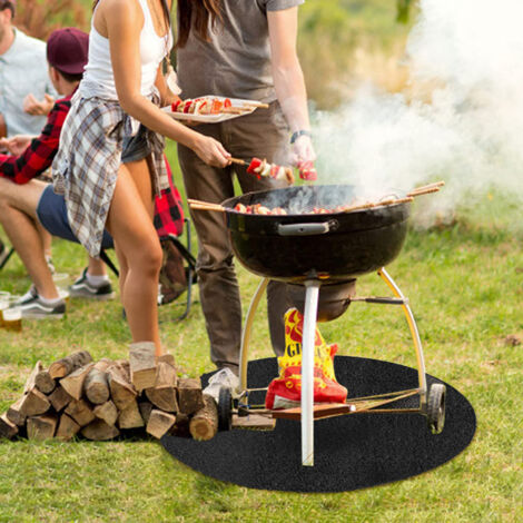 Fire mat fire mat outdoor oven brazier insulation mat black round fireproof round 36 inch
