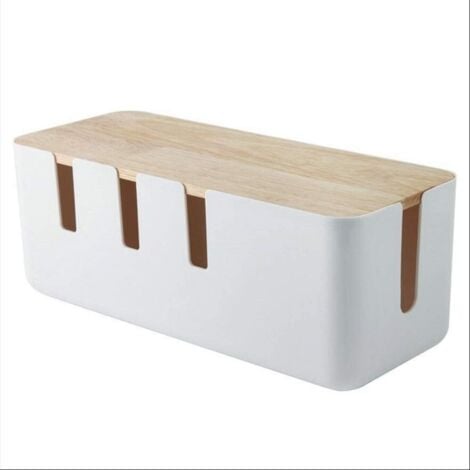 Cable Storage Box, Cable Box for Power Strips Hide Electrical Cords from TVs, Computers and Desktop, 30.3  12.4  11.6cm