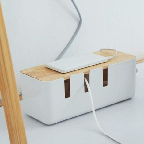 Cable Storage Box, Cable Box for Power Strips Hide Electrical Cords from TVs, Computers and Desktop, 30.3  12.4  11.6cm