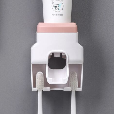 Toothbrush Holder Set, Toothpaste Dispenser, Wall Mount, Bathroom Accessories 2pc