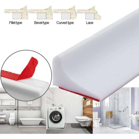 Barrière De Douche Pliable Yimomoyi 2M Seuil De Douche Barrage D'eau, , Joint Porte Douche Barriere De Douche Anti Débordement Pour Baignoire, Coins, Évier(Blanc Cabine De Douche