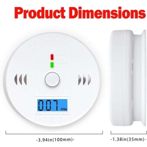 Détecteur Fumée + Monoxyde De Carbone IMeistek - 2 Pièces, écran LCD, Piles Incluses - Normes EN 14604 & EN 50291 - 5