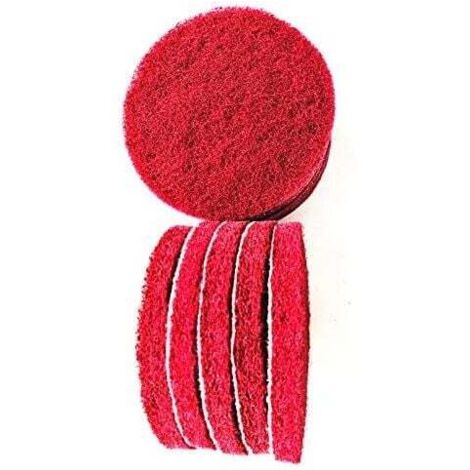 20 Tampons à Récurer Pour Perceuse - 10.2 Cm Rouge Et Vert - Nettoyage Maison/Cuisine - Abrasifs