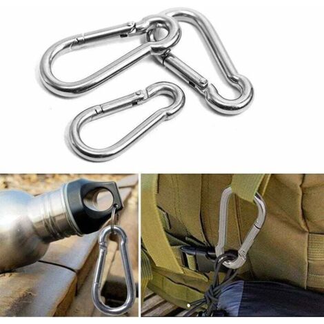 Lot De 4 Mousquetons DONQL M6 - Acier Inox 304 Capacité 135kg | Parfaits Pour Sac à Dos Et Outdoor