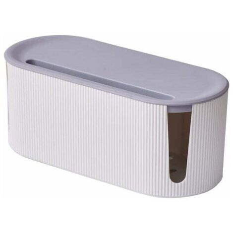 Boîtier Organisateur De Câbles Gris TEHAUX – 26,5 X 9,5 X 7 Cm – Pour Bureau, Mur, Gestion Des Fils Et Prises – Plastique Résistant