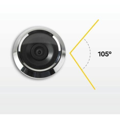 YALE Spioncino Elettronico Digitale 45-0500-1432-00-6011 Color Argento, Visualizzazione in tempo reale, Angolo di Visione 105°, Sostituisce lo Spioncino Meccanico della Porta