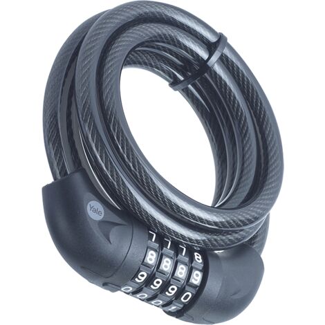 Yale Cavo di Sicurezza 1800mm Acciaio Intrecciato Nero con Combinazione YCC0/10/180/2