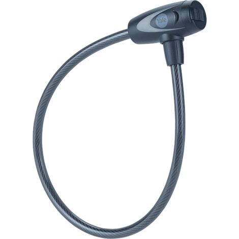 YALE Cavo di sicurezza con chiave Serie Essential YCK0/10/60/2 spessore 10mm, lunghezza cavo 600mm, Acciaio Trecciato, Incluse 2 Chiavi, Testato con spray salino per 96 Ore