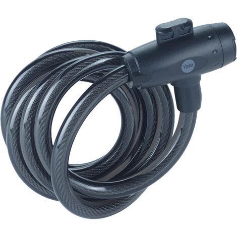 YALE Cavo di sicurezza con chiave Serie Essential YCK0/12/200/2 spessore 12mm, lunghezza cavo 2000mm, Acciaio Trecciato, Incluse 2 Chiavi, Testato con spray salino per 96 Ore