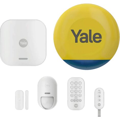 YALE Kit Allarme Smart con Sirena AL-ESTARTKIT3-1A-V1, kit da 6 pezzi, Controllo 4 aree, Avvisi in tempo reale, Copertura 1 km, Controllo tramite App YALE Home- (1/5)