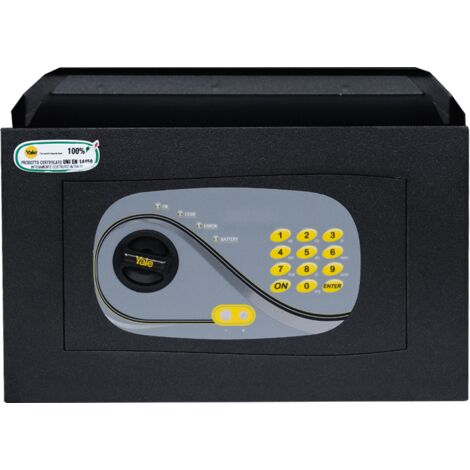 YALE Cassaforte da Muro Digitale Y3260220, Nera, Dimensione H210xW340xD200mm, 2 Catenacci Orizzontali, Apertura Tramite Tastierino Digitale a PIN, Made In Italy
