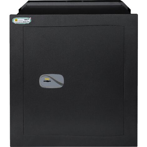 YALE Cassaforte a muro Y3200630 nera, apertura meccanica con chiave, dimensioni 42x48x28cm, Made in Italy