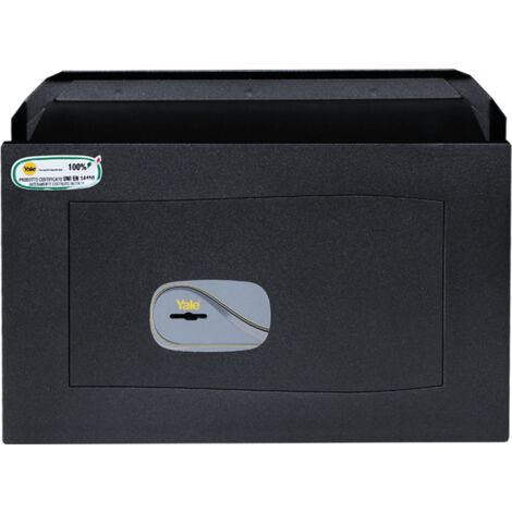 YALE Cassaforte a muro Y3200220 con apertura a chiave, certificata, dimensioni 34x21x20 cm, Made In Italy
