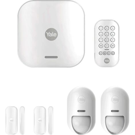 YALE Starter+ Kit Allarme Smart AL-SK2-1A-EU, kit da 6 pezzi, Controllo 4 aree di sicurezza, Avvisi in tempo reale, Copertura 1 km, Controllo tramite App YALE Home- (1/5)