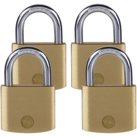 Lucchetto in ottone YALE - Set di 4 - Serratura da 40 mm - 3 chiavi - 24254000