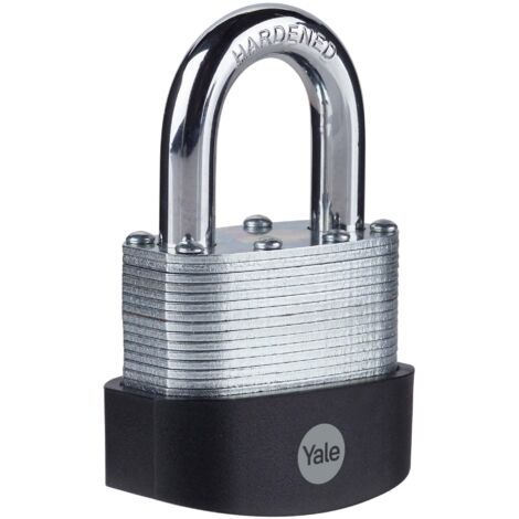 YALE Lucchetto in acciaio laminato di alta sicurezza Y125B/60/133/1 corpo 60mm, arco in acciao indurito, 3 chiavi