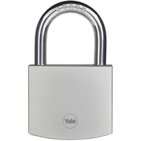 YALE Lucchetto marino in ottone cromato Y120DB/60/135/1 corpo 60mm, arco temprato al boro, testato alla corrosione, chiave piatta