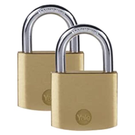 Lucchetto in ottone YALE - Set di 2 - Serratura da 40 mm - 3 chiavi - 24253000